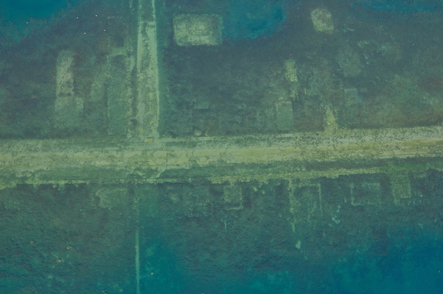 Aerial photo by Louis Helbig of Downtown Aultsville | N 44.57.15 W 75.01.42 | Aultsville, Ontario, Canada